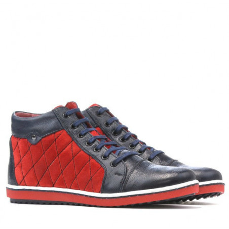 Damenstiefeletten 3283 Indigo+Rot