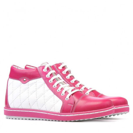 Damenstiefeletten 3283 rosa+weiß