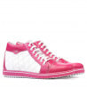 Damenstiefeletten 3283 rosa+weiß