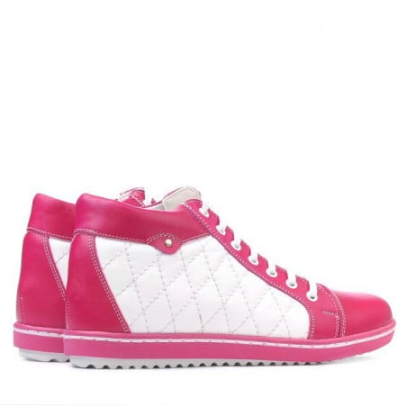 Damenstiefeletten 3283 rosa+weiß