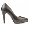 Elegante Damenschuhe 1233 Lack Braun Perlmutt