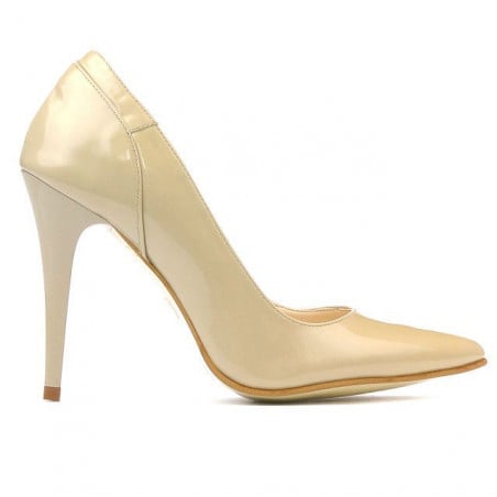 Damen elegante Schuhe 1230 Lack Beige