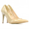 Damen elegante Schuhe 1230 Lack Beige