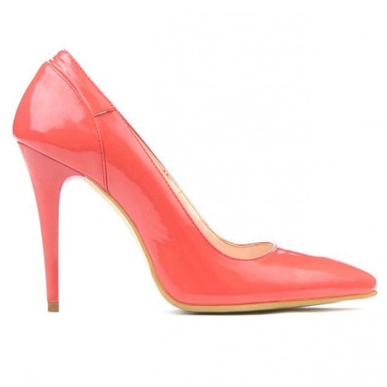 Damen elegante Schuhe 1230 Lack Korallenrot Damen elegante Schuhe 1230 Lack Korallenrot