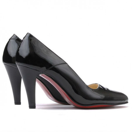 Damen elegante Schuhe 1231 schwarzer Lack