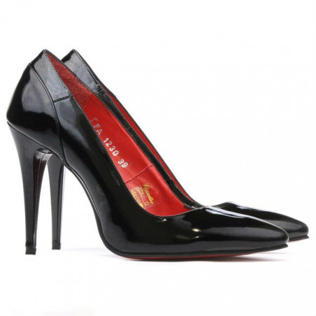 Damen elegante Schuhe 1230 Lack schwarz