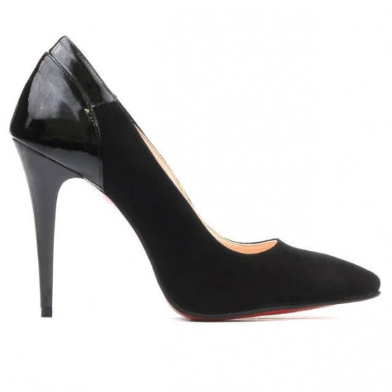 Elegante Damenschuhe 1230 schwarz Antilopenleder+schwarz Lackleder Elegante Damenschuhe 1230 schwarz Antilopenleder+schwarz Lackleder