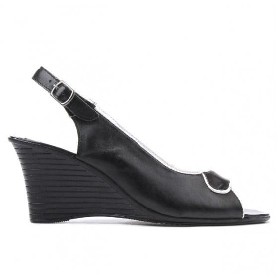 Damensandalen 596 schwarz+weiß Damensandalen 596 schwarz+weiß