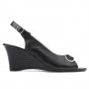 Damensandalen 596 schwarz+weiß