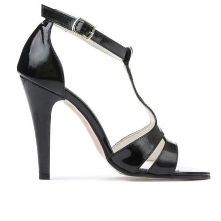 Damen Sandalen 1239-1s schwarzer Lack