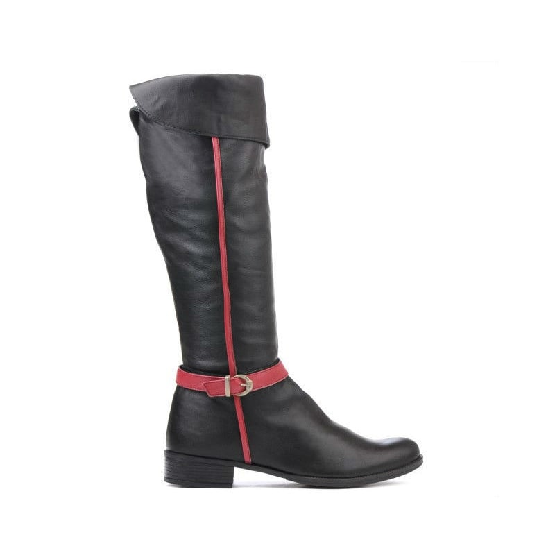 Damenstiefel 3263 schwarz+bordeaux