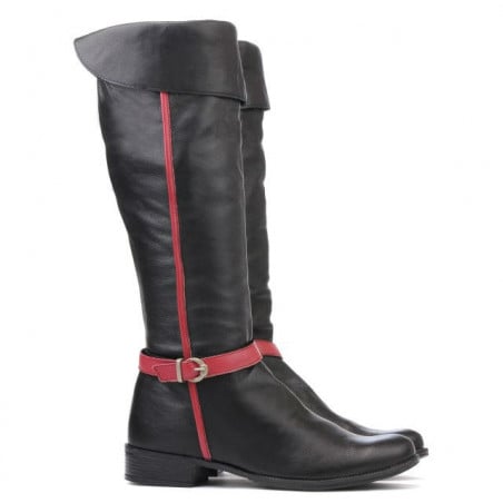 Damenstiefel 3263 schwarz+bordeaux