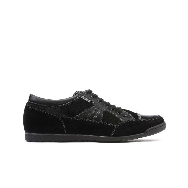 Herren-Sneaker 716 schwarz Velours+schwarz Lack