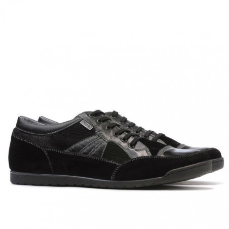 Herren-Sneaker 716 schwarz Velours+schwarz Lack