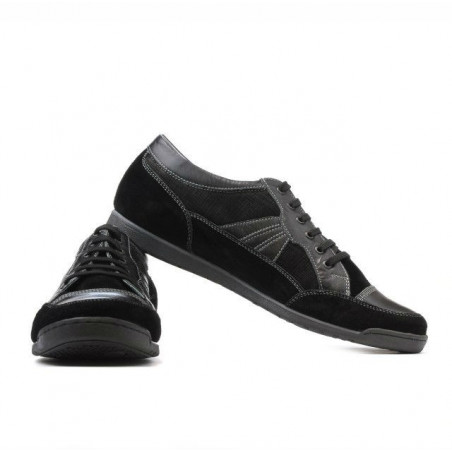 Herren-Sneaker 716 schwarz Velours+schwarz Lack