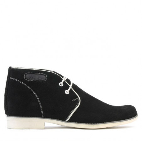 Jugendstiefel 464 schwarz Velours+weiß