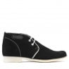Jugendstiefel 464 schwarz Velours+weiß