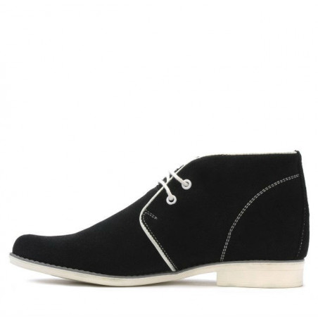 Jugendstiefel 464 schwarz Velours+weiß