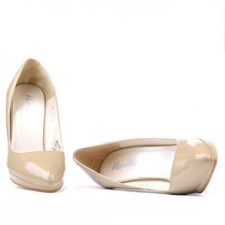Elegante Damenschuhe 1233 Lack Beige