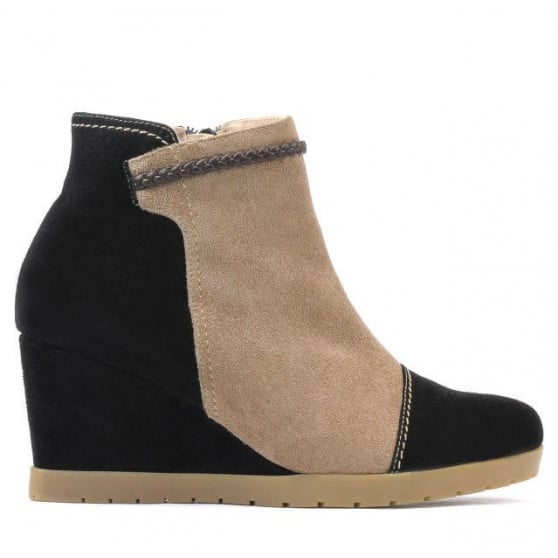 Damenstiefel 1143 schwarz Antilope+Cappuccino