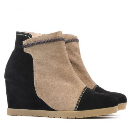 Damenstiefel 1143 schwarz Antilope+Cappuccino