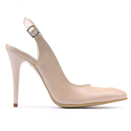 Damen Sandalen 1235 Lack Beige Perlmutt