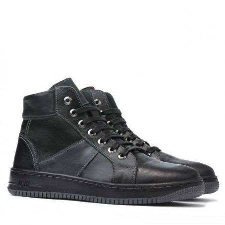 Herrenstiefel 4107 schwarz+grau