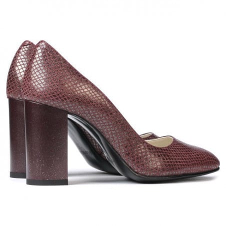 Damen elegante Schuhe 1269 Python Bordeaux