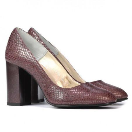 Damen elegante Schuhe 1269 Python Bordeaux
