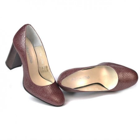 Damen elegante Schuhe 1269 Python Bordeaux