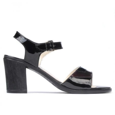Damensandalen 5042 schwarz lack+bordo