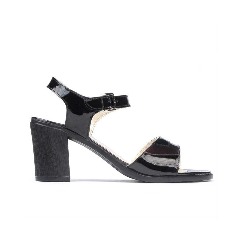 Damensandalen 5042 schwarz lack+bordo