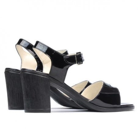 Damensandalen 5042 schwarz lack+bordo