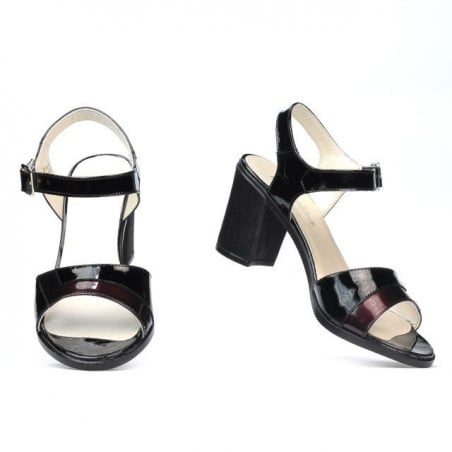 Damensandalen 5042 schwarz lack+bordo