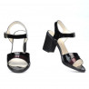 Damensandalen 5042 schwarz lack+bordo