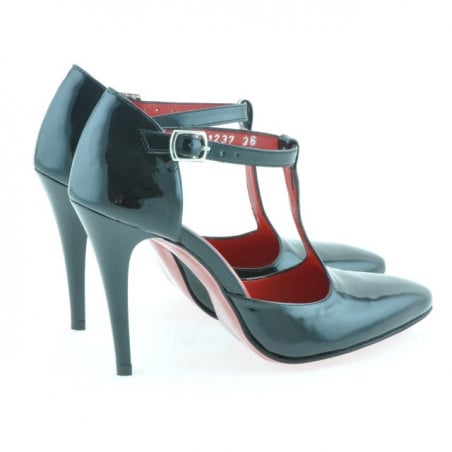 Damensandalen 1237 schwarzer Lack