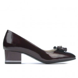 Elegante Damenschuhe 1270 Lack Bordeaux Satin