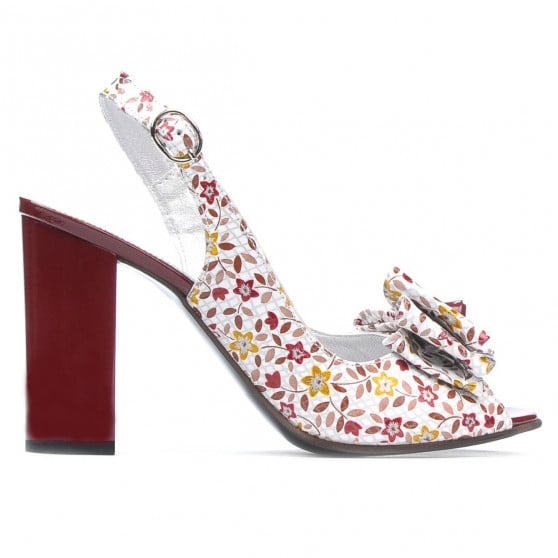 Damensandalen 1256 bordeaux floral mehrfarbig Damensandalen 1256 bordeaux floral mehrfarbig