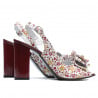 Damensandalen 1256 bordeaux floral mehrfarbig