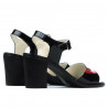 Damen Sandalen 5042 Lack Schwarz+Rot
