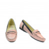 Damen Mokassins 619 rosa+braun
