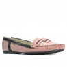 Damen Mokassins 619 rosa+braun