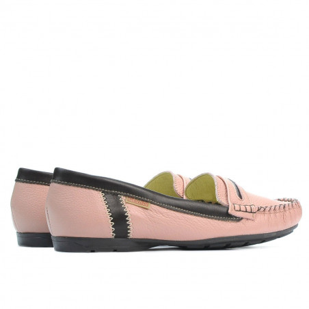 Damen Mokassins 619 rosa+braun