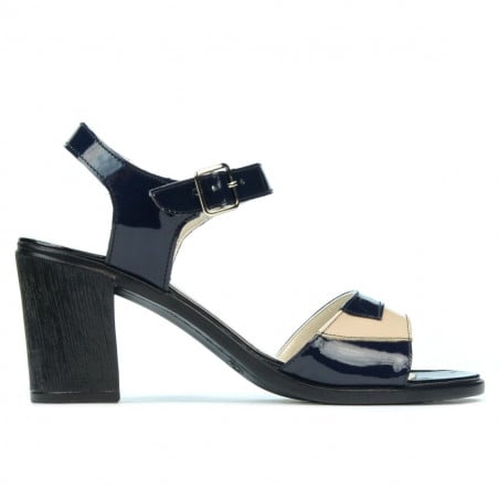 Damen Sandalen 5042 Lack Indigo+Beige