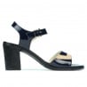 Damen Sandalen 5042 Lack Indigo+Beige