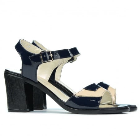 Damen Sandalen 5042 Lack Indigo+Beige