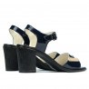 Damen Sandalen 5042 Lack Indigo+Beige