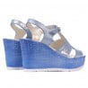 Damen Sandalen 5054 Blau Silber