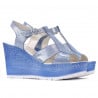 Damen Sandalen 5054 Blau Silber