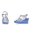 Damen Sandalen 5054 Blau Silber